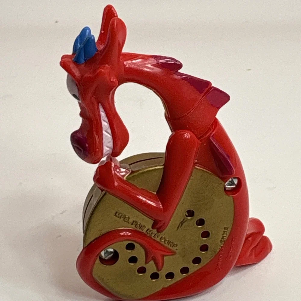 Disney Mulan Mushu Dragon with Gong Figure McDonalds Toy‎ Collectible Red
